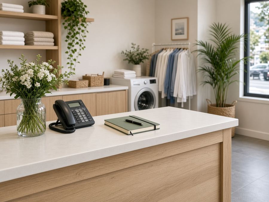 Contact desk at Laundry Fairshore in Wellington